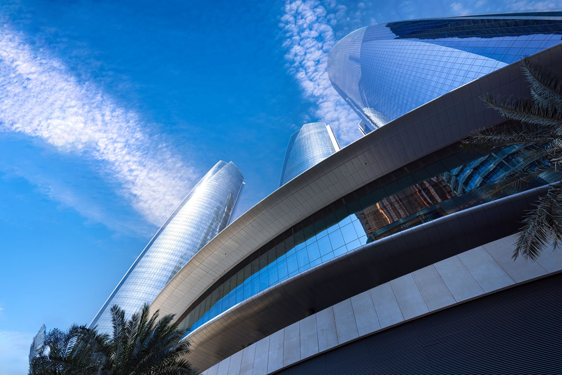 UAE, United Arab Emirates, Abu Dhabi downtown panorama and financial center skyline